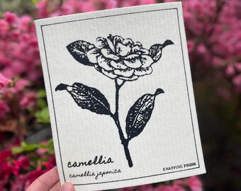 Swedish Dishcloth - Camellia (Camellia Japonica) | Eco-Friendly Cleaning Cloth | Sustainable Alternative to Paper Towels & Sponge
