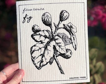 Swedish Dishcloth - Fig (Ficus Carica) | Eco-Friendly Cleaning Cloth | Sustainable Alternative to Paper Towels & Sponge