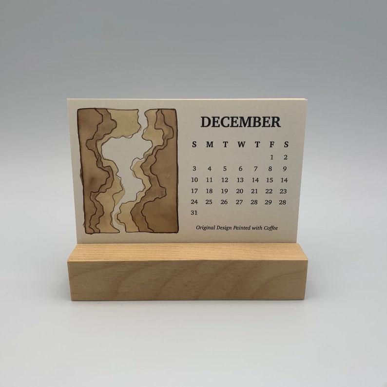 2023 Ecofriendly Mini Desk Calendar With Wooden Stand Etsy