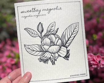 Swedish Dishcloth - Sweetbay Magnolia (Magnolia Virginiana) | Eco-Friendly Cleaning Cloth | Sustainable Alternative to Paper Towels & Sponge