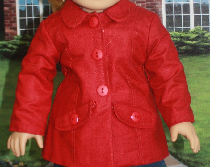 RESERVED American Girl Coat Ensemble in Red and Denim Etsy