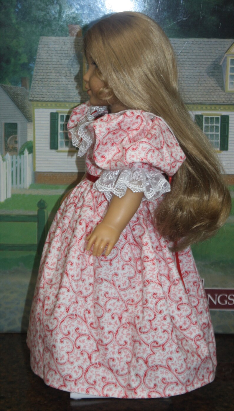 American Girl Style 1830s Ball Gown in Fancy Pink and Red Etsy