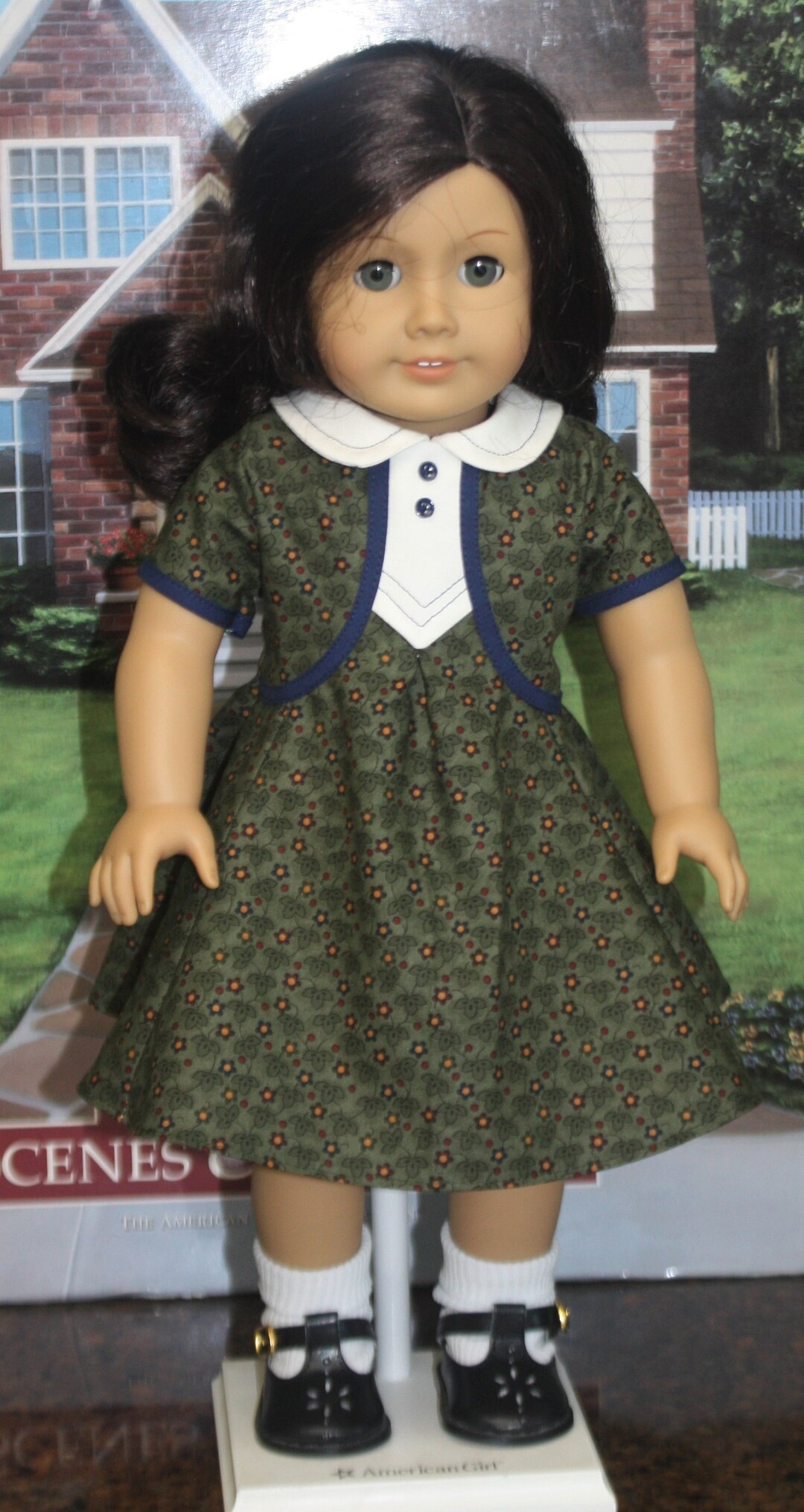 American Girl Style Faux Vest Dress in Pine Green Etsy