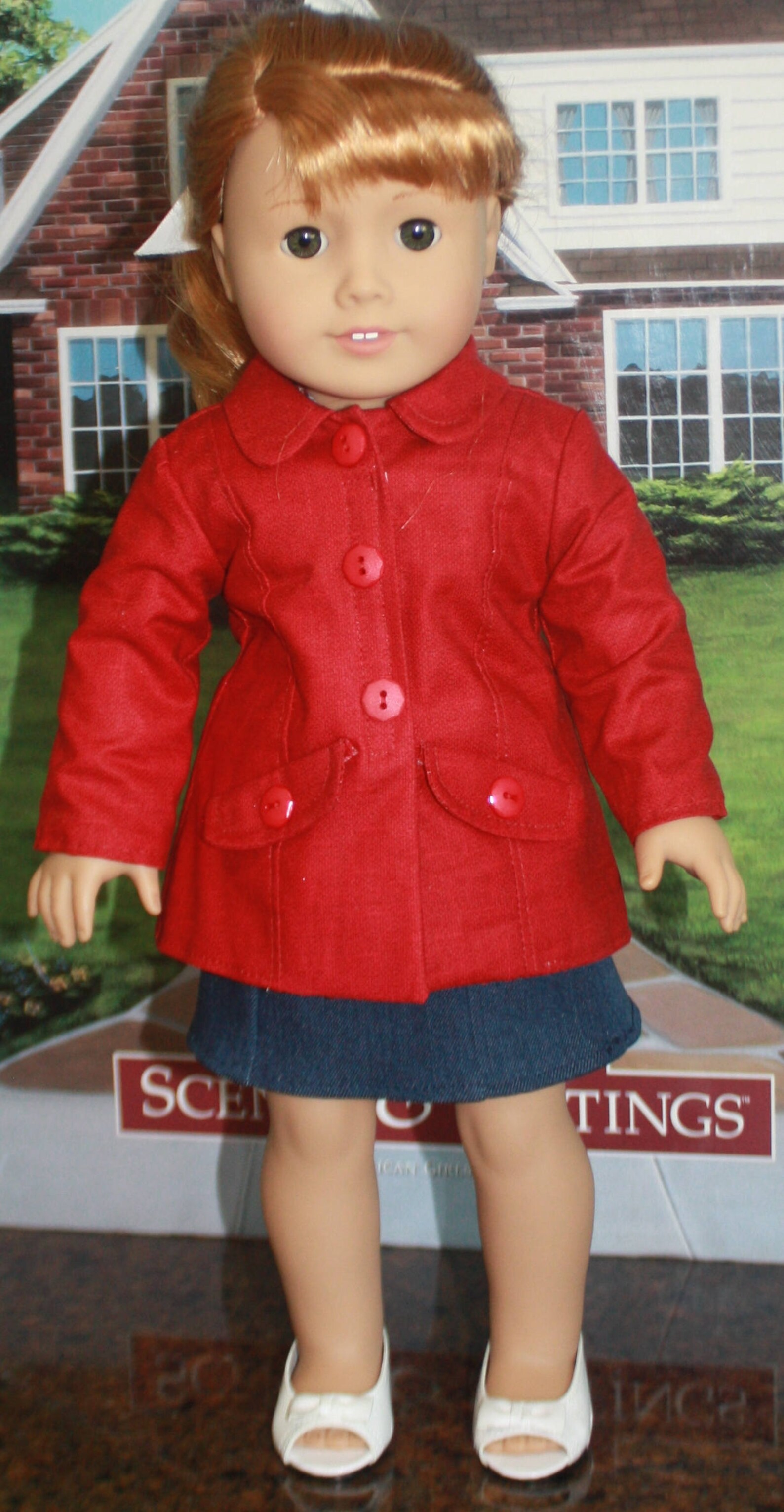 RESERVED American Girl Coat Ensemble in Red and Denim Etsy