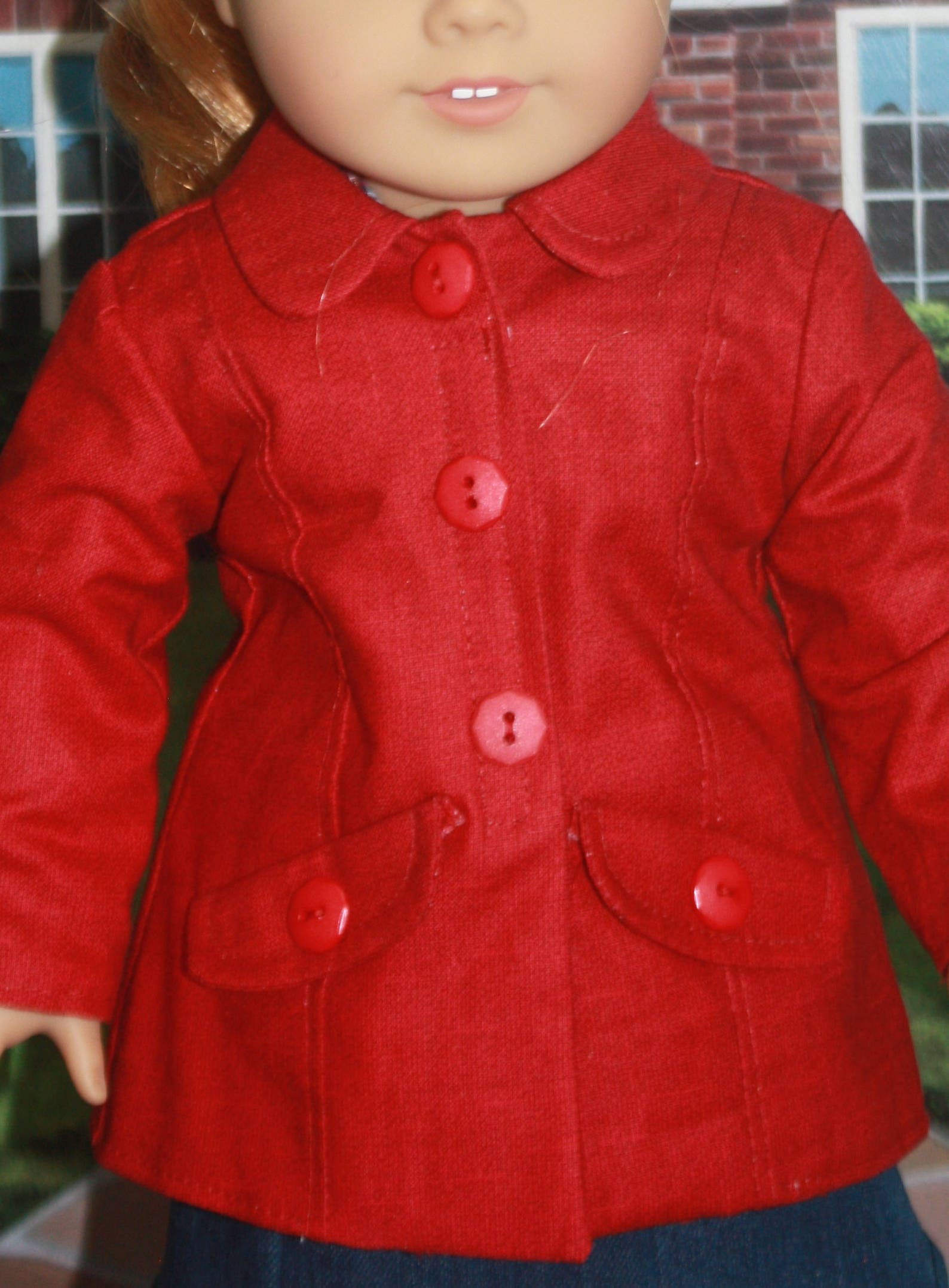 RESERVED American Girl Coat Ensemble in Red and Denim Etsy
