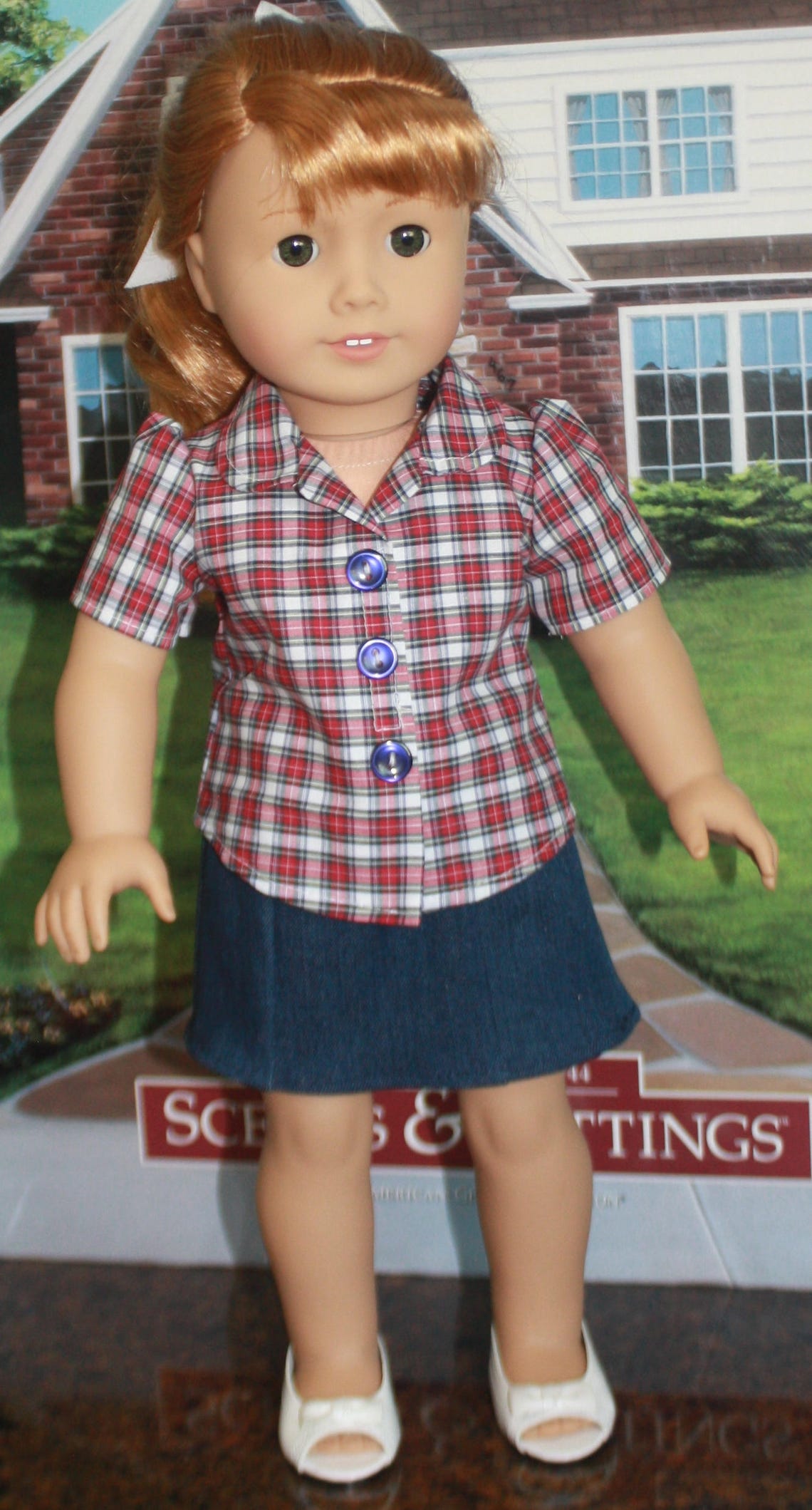 RESERVED American Girl Coat Ensemble in Red and Denim Etsy