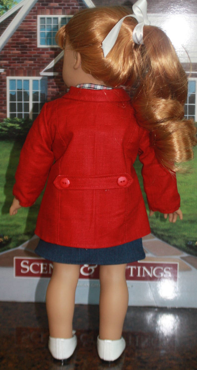 RESERVED American Girl Coat Ensemble in Red and Denim Etsy