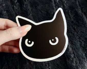 DVS Cat Vinyl Stickers - laptop decal, cat sticker, black cat, cat sticker