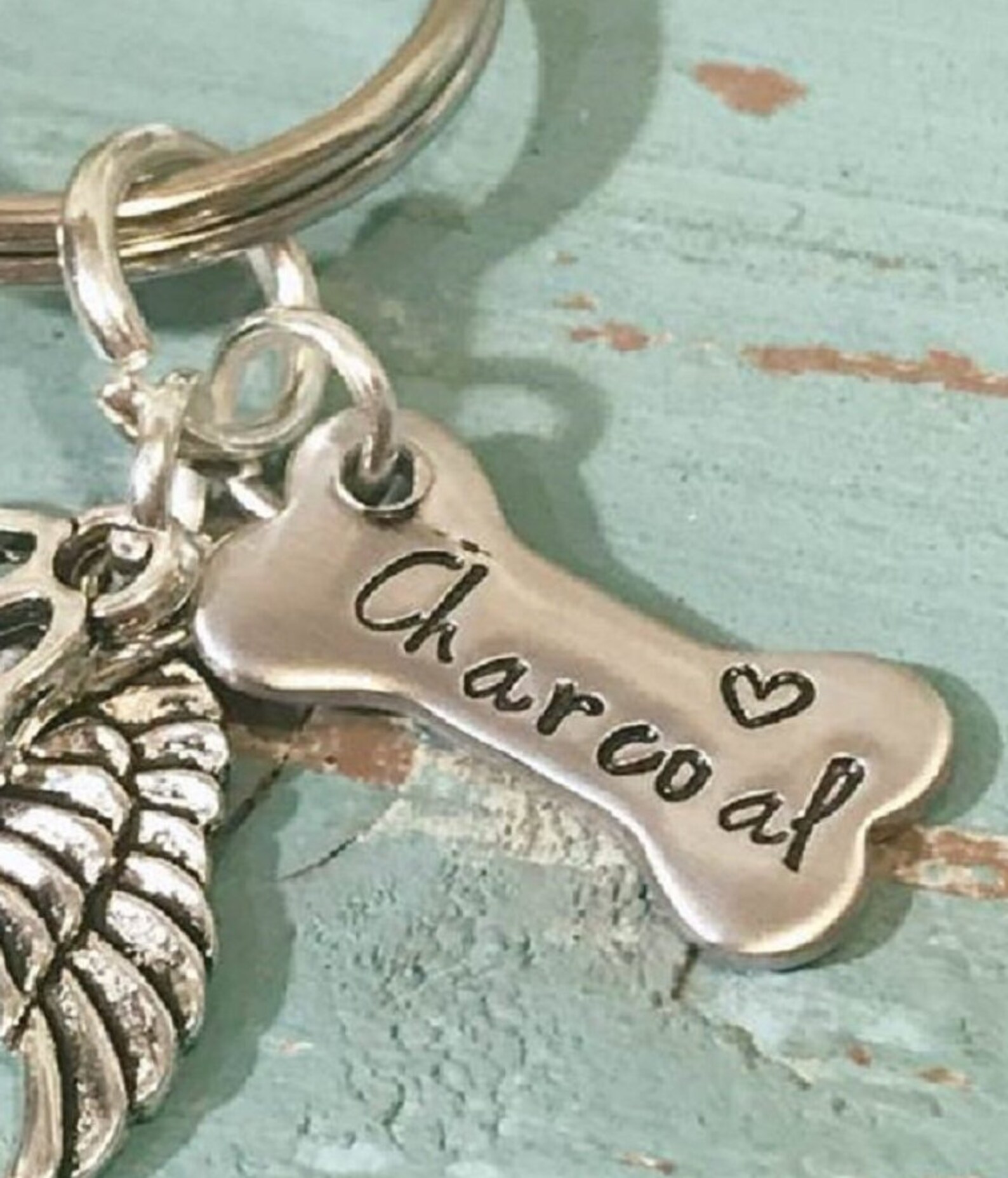 Personalized Dog memorial keychain Dog Paw keychain Angel Etsy