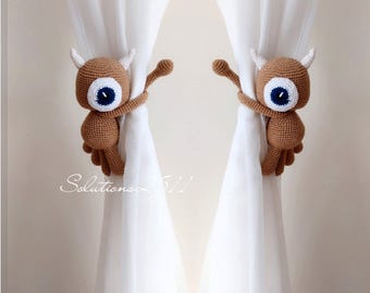 Crochet Bear Curtain Tie-Backs: Nursery Decor