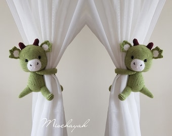 Dragon Curtain Tie Backs: Handmade Nursery Decor
