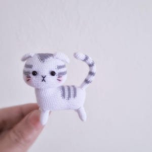 スコットランド、ミニ猫のかぎ針編み人形、小さな人形、ミニチュア人形、ポケットパル。