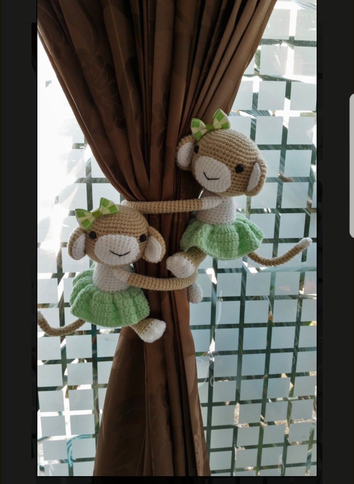 Monkey Skirt Curtain Tie Backs Crochet Monkey Curtain Tie Etsy