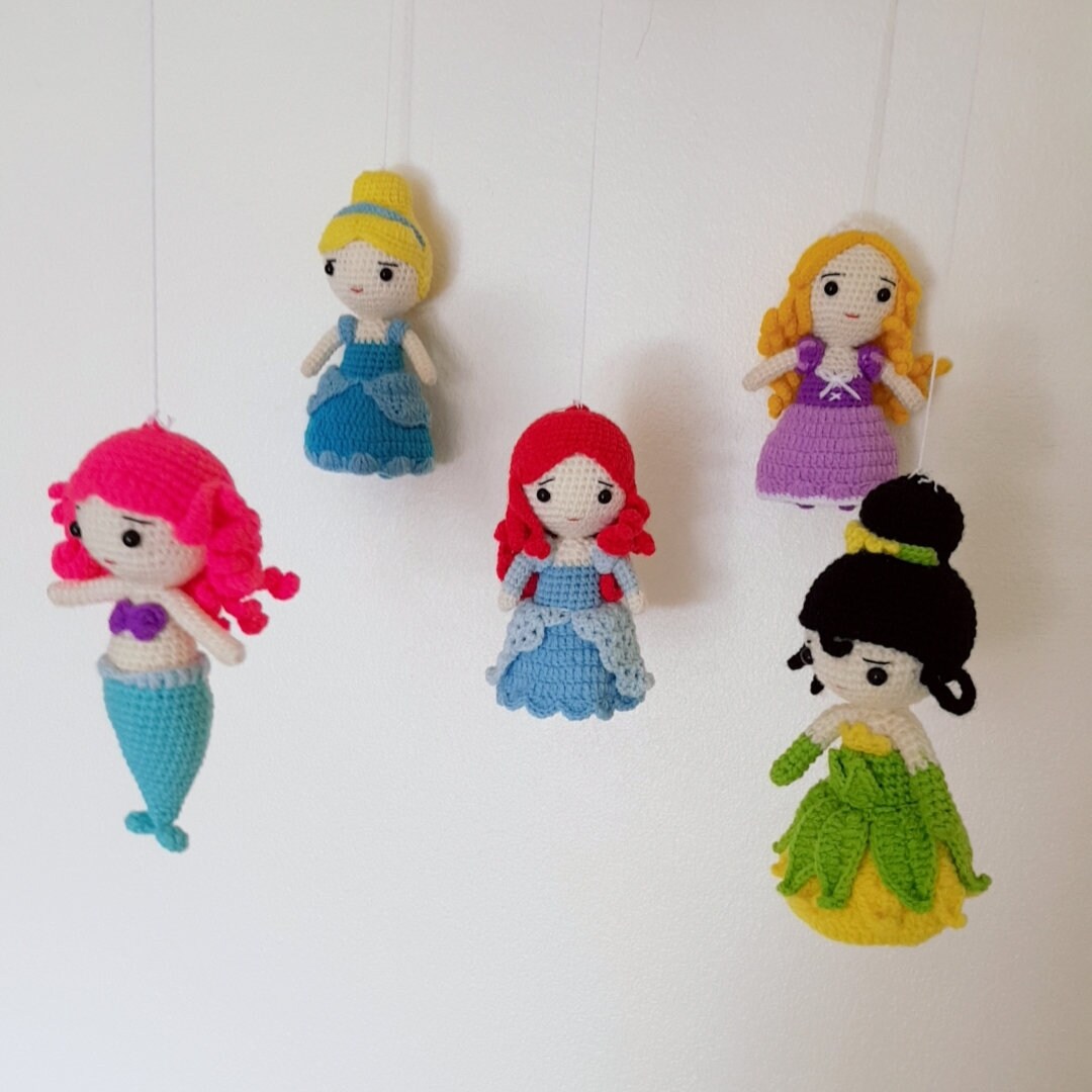 Crochet Disney Princess Baby Crib Baby Mobile Baby Mobile Etsy