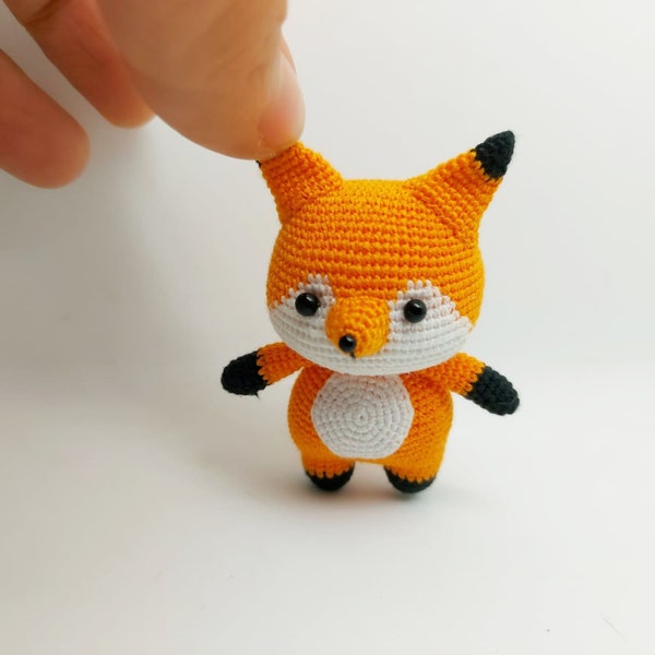 Mini crochet fox, Tiny doll, miniature doll, pocket pal.