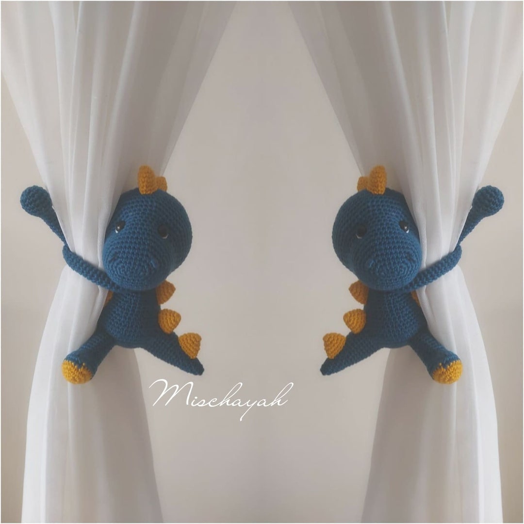 Dinosaur Curtain Tie Backs Dinosaur Crochet Curtain Tie Etsy