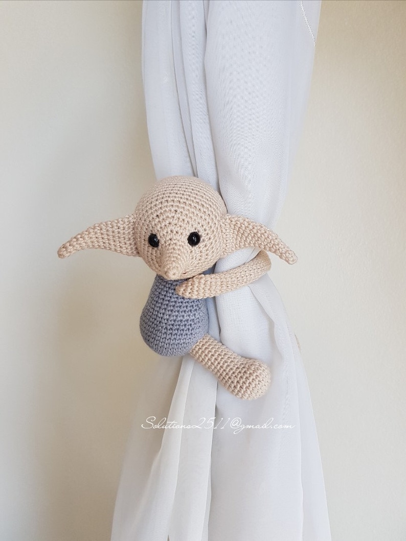 Baby Elfboy Curtain Tie Backs, Crochet Curtain Tie Backs, Room kid, Baby shower. Made to order image 3