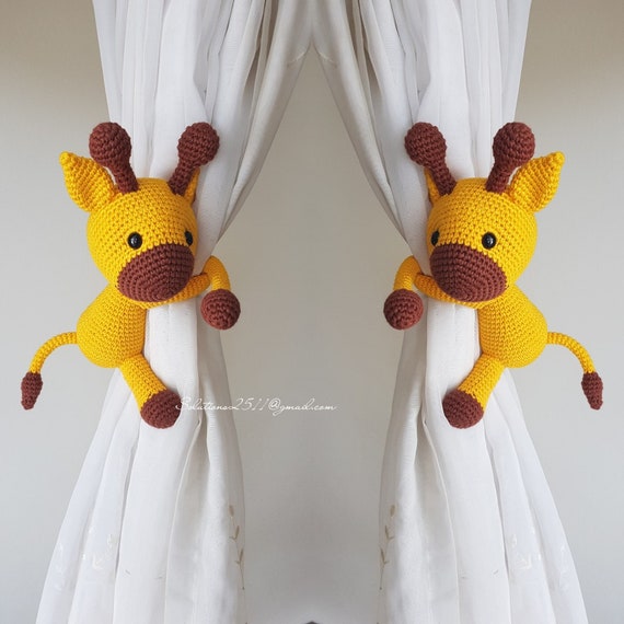 Giraffe Curtain Tie Back Giraffe Crochet Tie Back Nursery Etsy