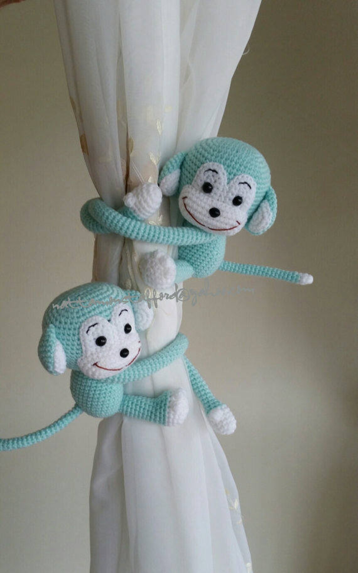 Monkey Curtain Tie Backs Crochet Monkey Curtain Tie Backs Etsy