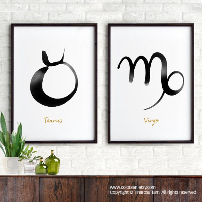 Zodiac Sign Print Set of 3 Prints Astrology Print Gemini Etsy