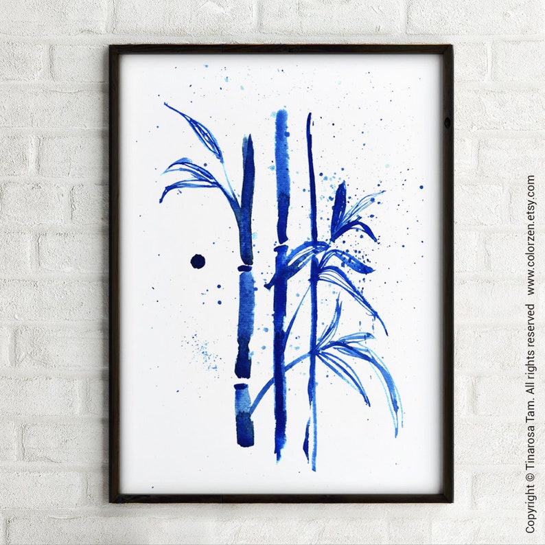 Blue and White Wall Decor Asian Wall Art Japandi Wall Art Etsy