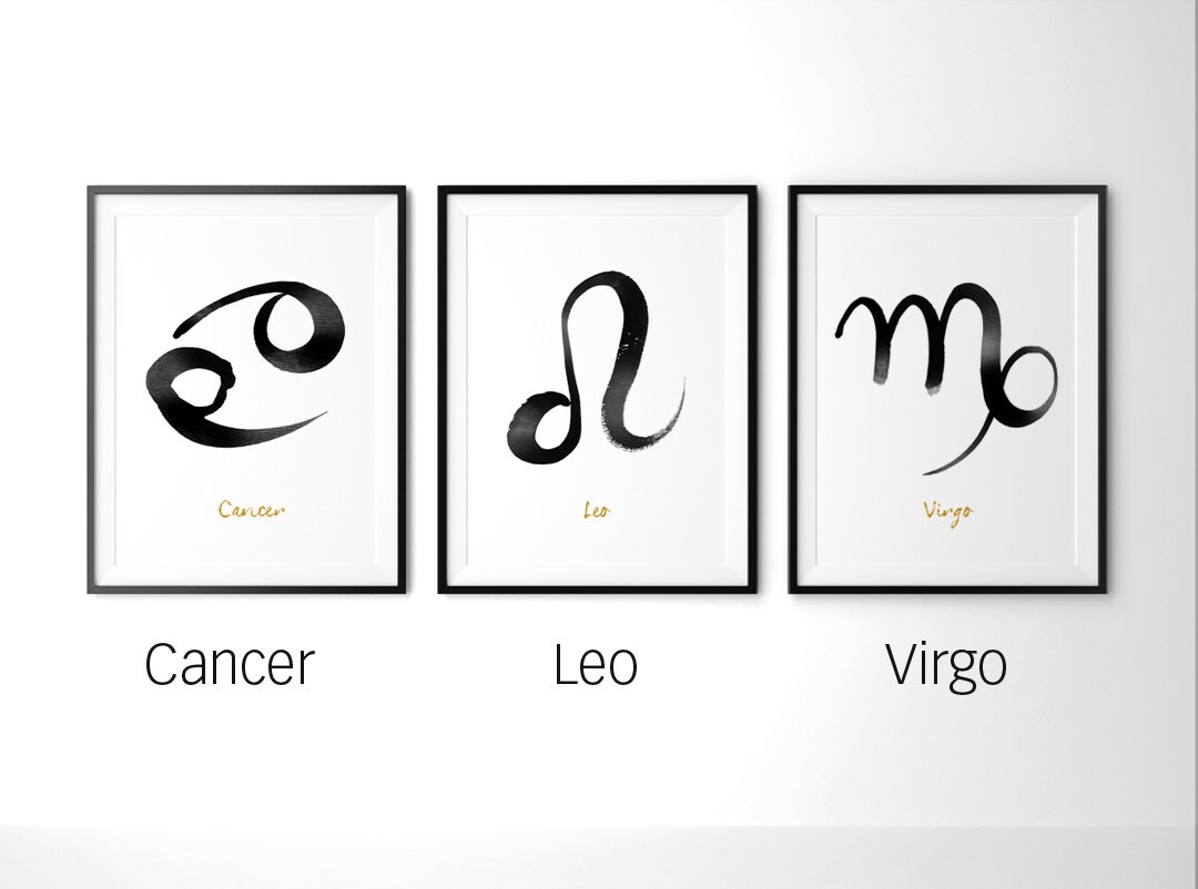 Zodiac Sign Print Set of 3 Prints Astrology Print Gemini Etsy