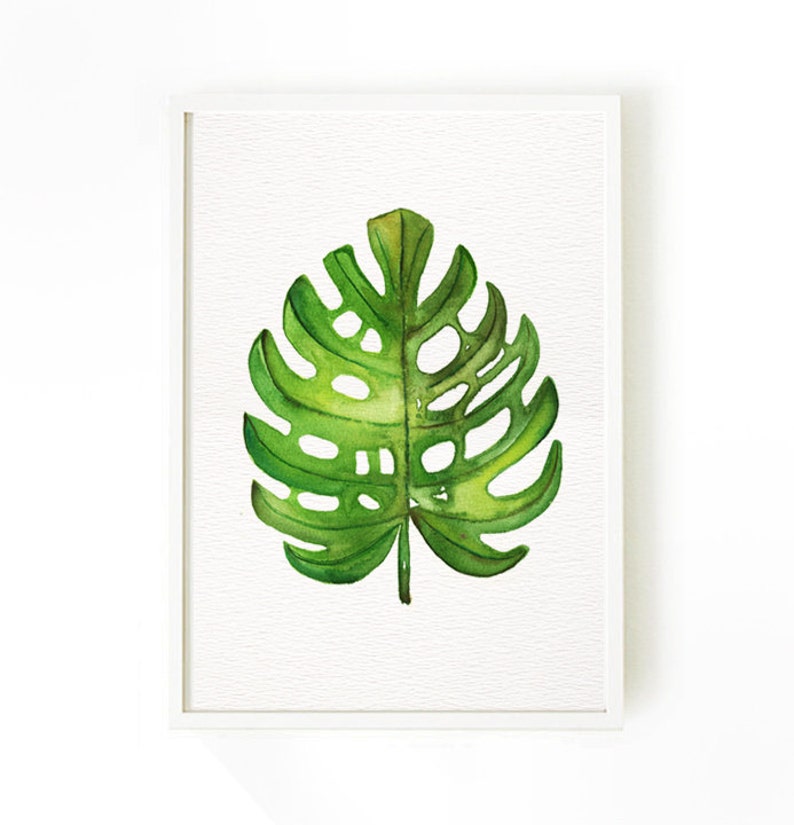 Palm Leaf Print Green Large Wall Art Botanical Print Set of Etsy