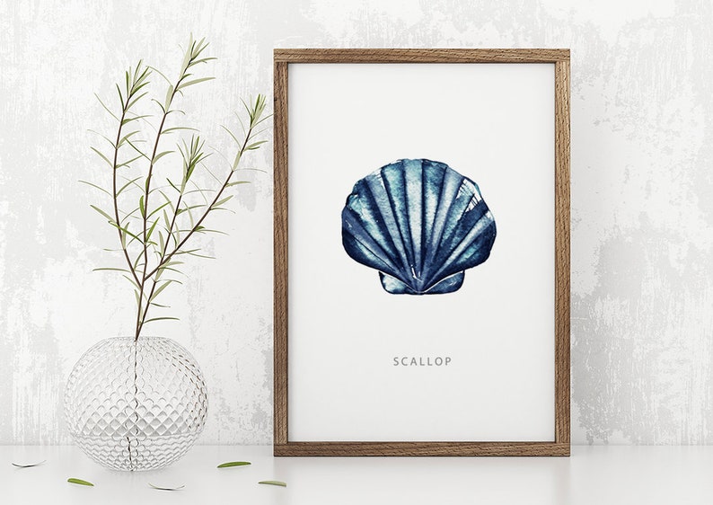 Ocean Themed Living Room Art Set Navy Blue Artwork Puffer Fish Art Betta Fish Print Sea Turtle Print Sea Life Print Set of 6