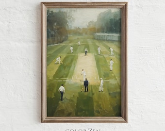 England Cricket Art, Vintage Style Sports Poster (Instant Download) L174