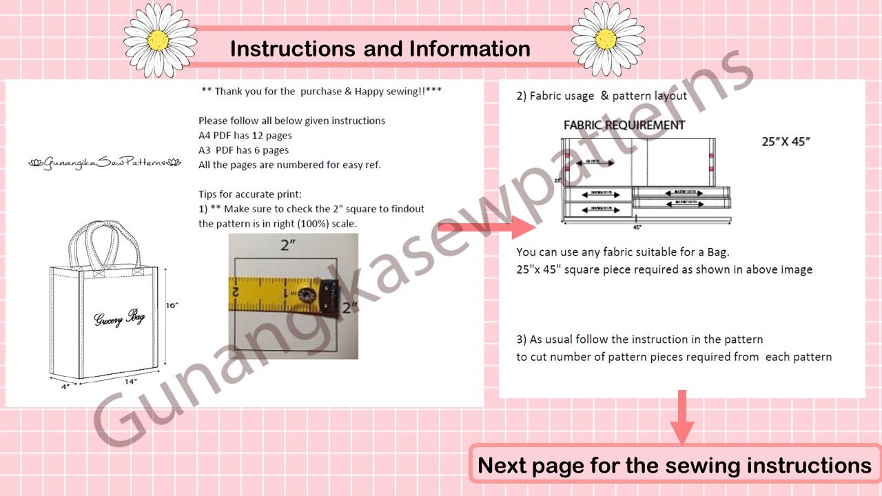 Grocery Bag PDF Sewing Pattern - Etsy