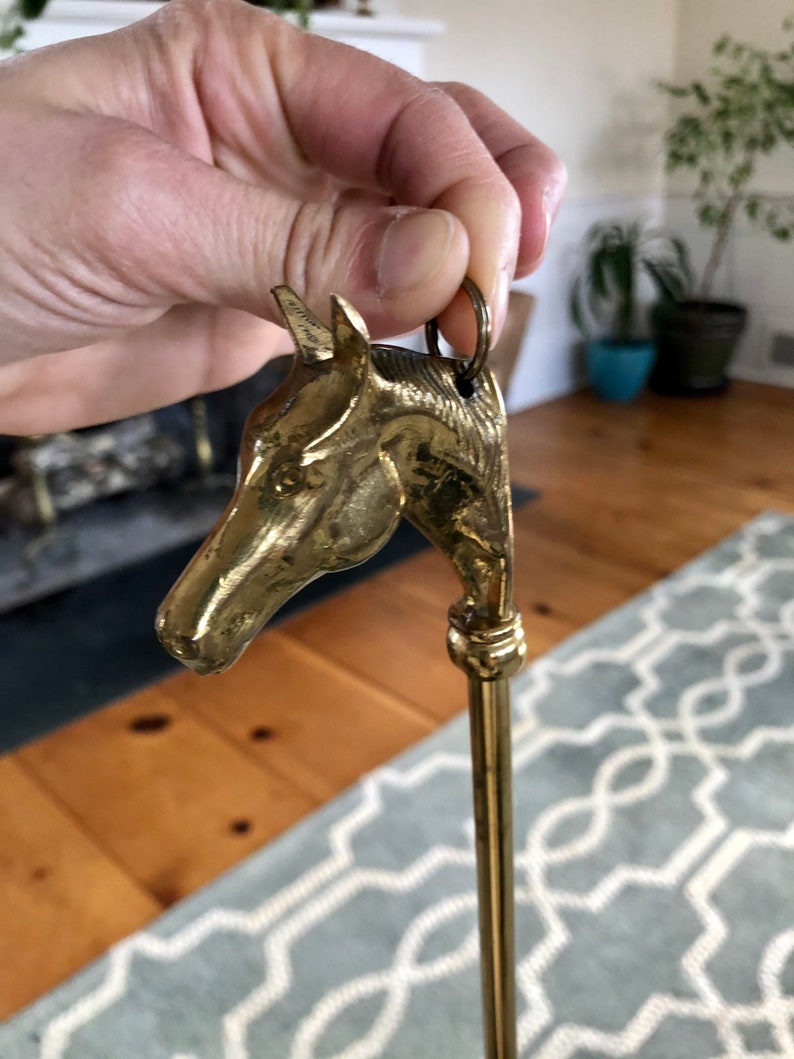 Solid Brass England Horse Figured Shoehorn Gold Color Exclusive gift Solid Brass Horse Head Shoe Horn
