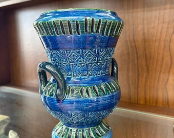 ヴィンテージ 6インチ カラフェ 花瓶 ピッチャー 水差し ブルー