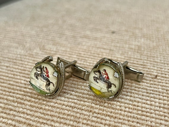 Vintage Horse Cufflinks, Horse Racing Gift, Kentu… - image 4