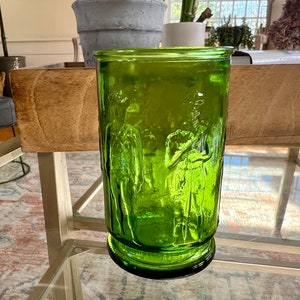 Small Green Wheaton Cup, Civil War Soldier Motif, Pressed Glass