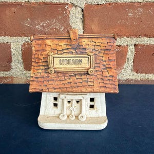 Windy Meadows Pottery Library House by Jan Richardson - Hand-Built Stoneware, Salt Box Form