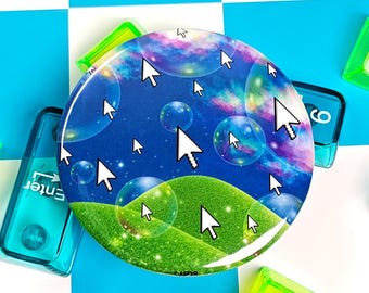 Webcore Dreams Button, Mirror, Magnet | Frutiger Aero Art, Y2K Decor