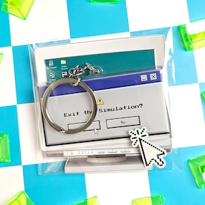Retro Computer Error Y2K Keychain | 90s Nostalgia, Webcore Accessories