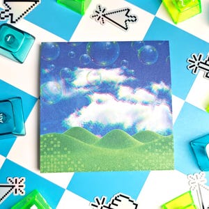 Y2K Frutiger Aero Sticky Note Pad | 90s Nostalgia, Retro Stationery