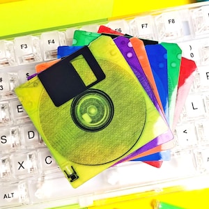Floppy Disk Holographic Sticker | Y2K 80s 90s Retro Tech Stickers