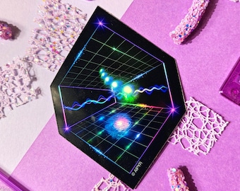 Dimension Jumping Sticker | Surreal Sci-Fi Art, Trippy Laptop Decal