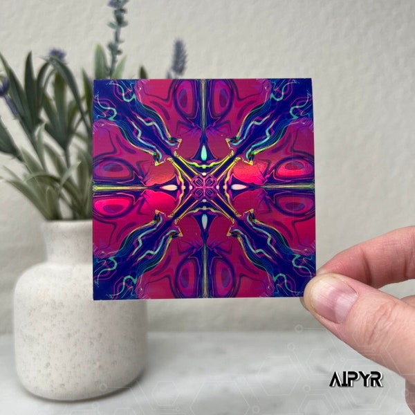 Pink Starflower Holographic Sticker