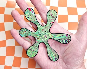 Neon Green Splat Sticker | Psychedelic Car Decal, Trippy Car Sticker