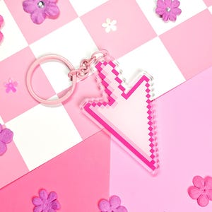 Pink Retro Computer Cursor Keychain | 90s Nostalgia, Y2K Accessories