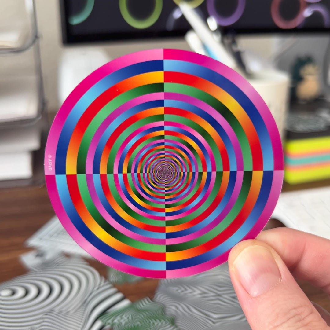 Rainbow Hypnosis Sticker - Holographic Sticker - Etsy