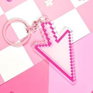 Pink Retro Computer Cursor Keychain | 90s Nostalgia, Y2K Accessories