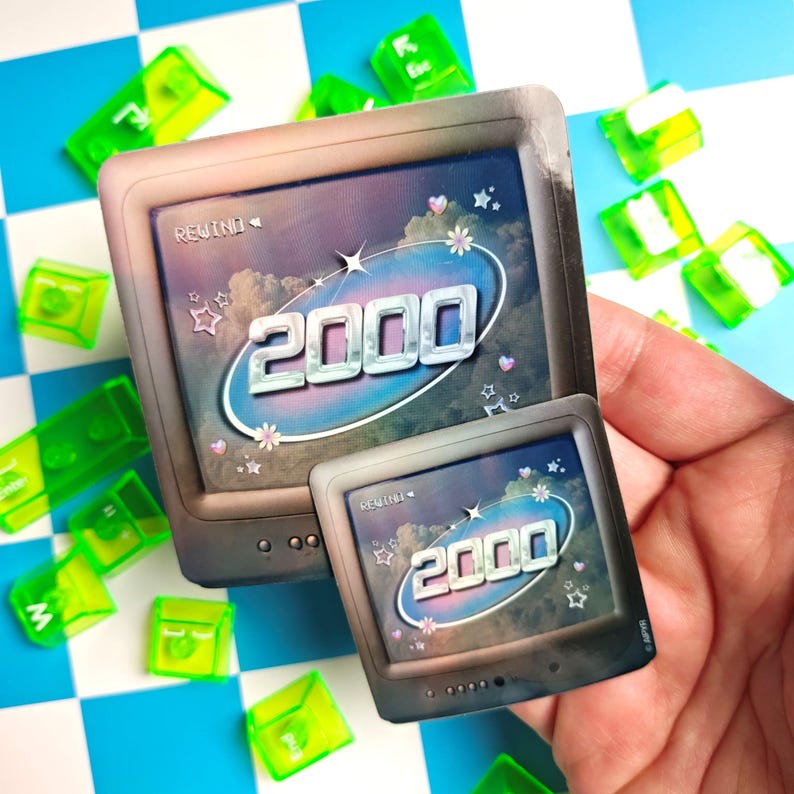 2000s Retro TV Holographic Stickers
