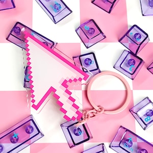 Pink Retro Computer Cursor Keychain | 90s Nostalgia, Y2K Accessories