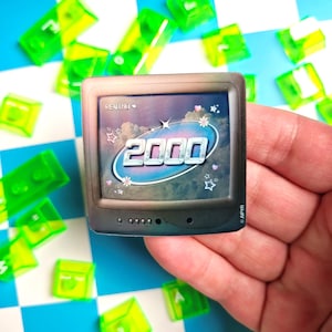 2 inch 2000s Retro TV Holographic Sticker