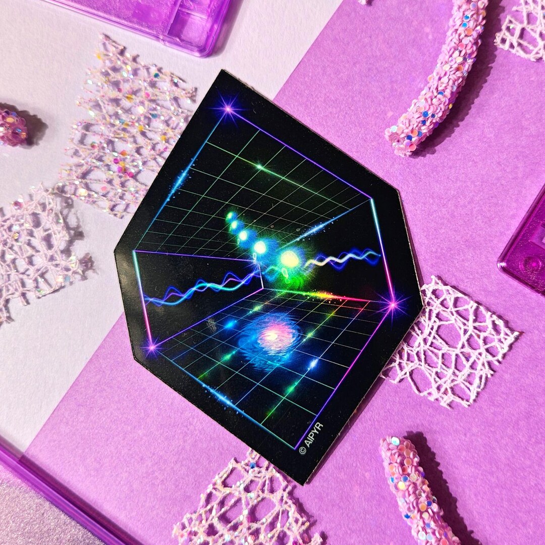 Holographic Dimension Jumping Sticker | Surreal Sci-fi Art - Etsy