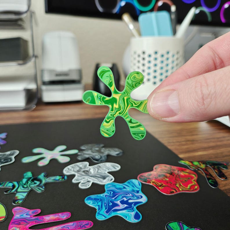 1.5 inch Trippy Blob Stickers